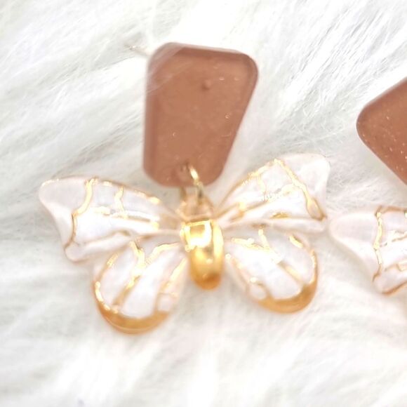 New BUTTERFLY dangle earrings with 925 silver posts - Picture 4 of 12